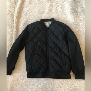 Black quilted design zip up jacket